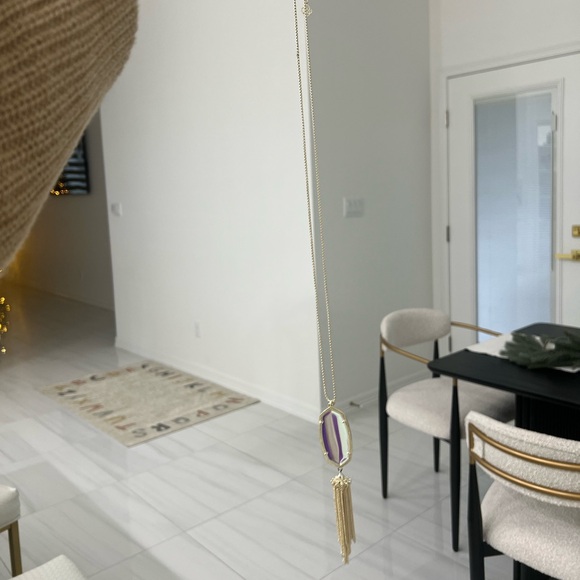 Kendra Scott Rayne Gold Long Pendant Necklace in irradescent - Picture 5 of 5